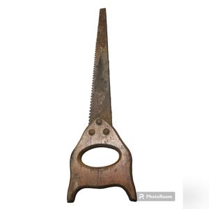 Vintage ICE CUTTING SAW with Wooden Handle. Rare COUNTRYCORE